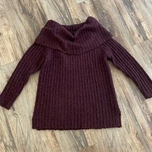 Boutique Cowl Neck Plum Sweater - Women’s Large